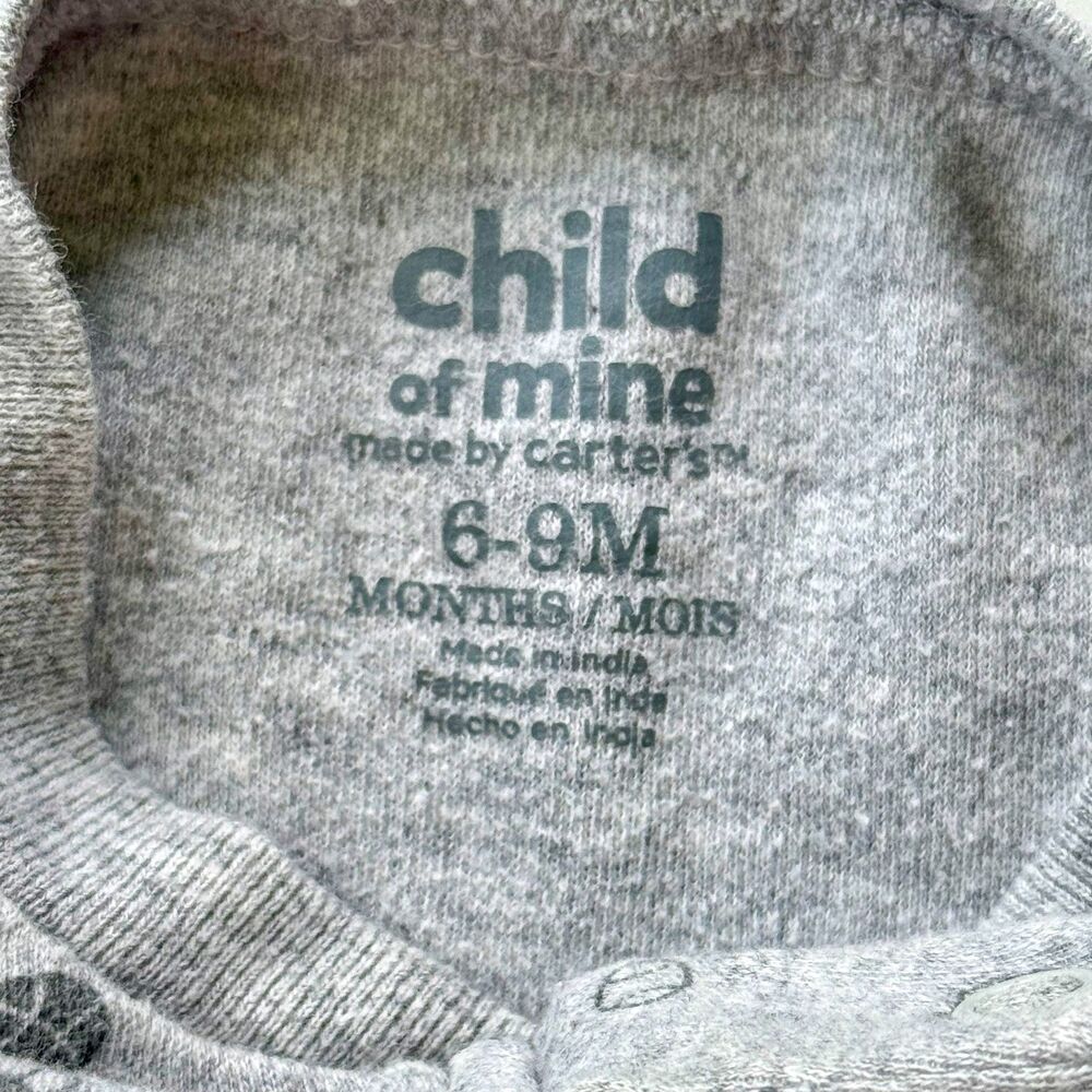 4/$10 - Child of Mine by Carter’s “Rookie” Cotton Zip Up Baby Footie | 6-9 Month - Picture 5 of 7